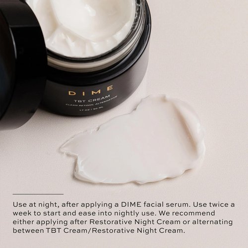 DIME Beauty TBT Cream, Anti-Aging Retinol Cream Alternative and Face Moisturizer with Bakuchiol, Lightweight Night Cream 1.7 oz / 50 ml