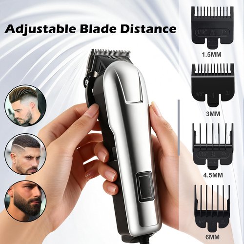 4 Pack Hair Clippers for Men Cordless Clippers for Hair Cutting Rechargeable Beard Hair Trimmer LED Display