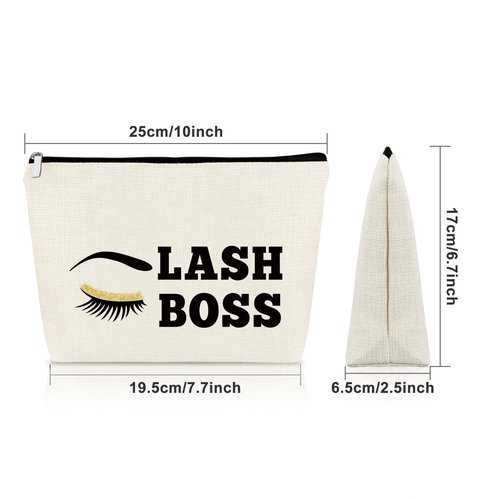 Sazuwu Lash Boss Beauty Lashes & Makeup Bag - Eyelashes Artist Gift & Cosmetic Bag - Graduation & Birthday Gifts for Her - Travel Pouch