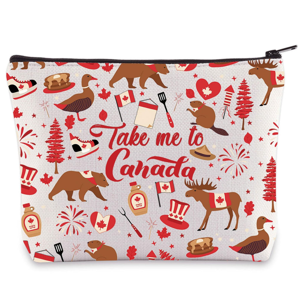 WZMPA Canada Travel Cosmetic Bag Canada Souvenir Gifts Take Me To Canada Zipper Pouch Bag Canada Trip Merchandise (To Canada)