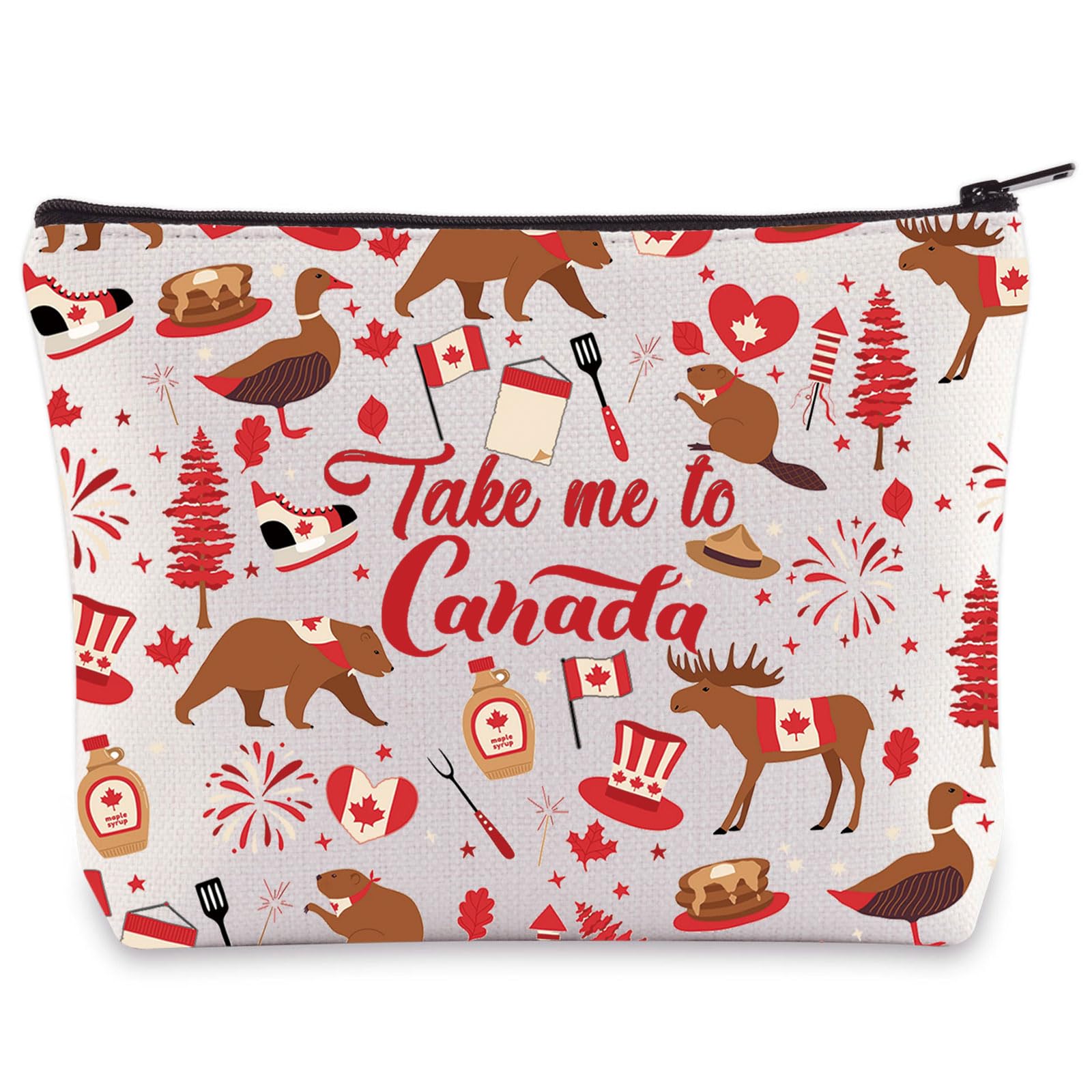 WZMPA Canada Travel Cosmetic Bag Canada Souvenir Gifts Take Me To Canada Zipper Pouch Bag Canada Trip Merchandise (To Canada)