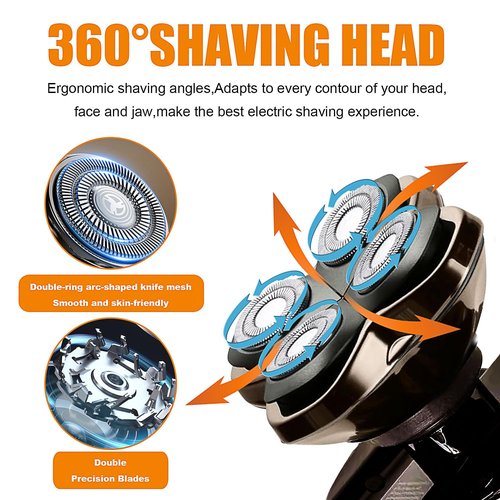 Replacement Blades Shaver PRO 4 Heads Compatible with Skull Head Shaver, Electric Shaver Replacement Blade for Pitbull, Butter flykiss pro & Palm for Bald Men (2 Pcs)