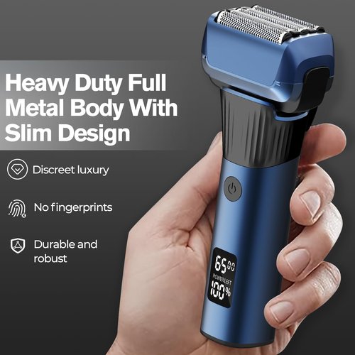 5-Blade Cordless Electric Razor for Men, 2-Speed Electric Shavers for Men Face, Close Shaving Men's Foil Shaver for Coarse Hair Wet/Dry USB-C Fast Charging &100 Min Runtime - Travel-Ready & Giftable