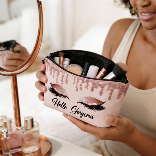 Makeup Bag for Purse Cosmetic Bags for Women Inspirational Gift for Womens Small Funny Cosmetics Pouch Bohu Travel Bag Cases for Toiletries Accessories Organizer (53911+22139)