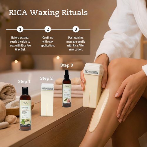 Rica Wax White Chocolate Roll-On Wax Kit - Set of 4 Refills, 100 ML - Made in Italy