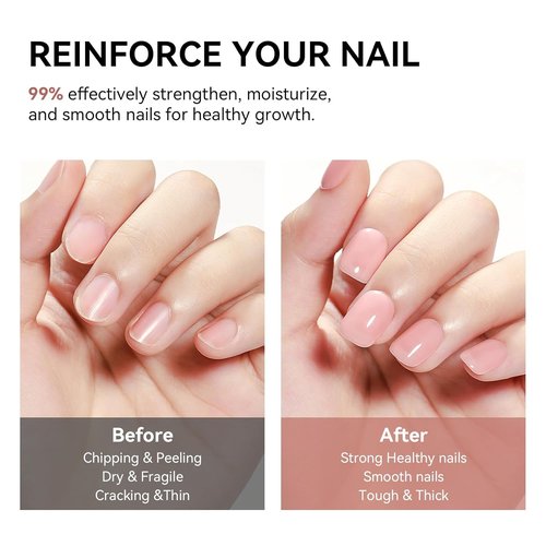 Regine Switzerland Nail Strengthener - Quick Dry Hardener for Weak & Damaged Nails | 12ML Nude Polish