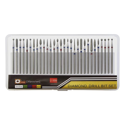 finibir Cuticle Bit for Nail Drill 30pcs,Professional Nail Drill apply to 332 Nail Drill,Cuticle Drill Bits can Exfoliate the Cuticle Easily, Quickly and Painlessly