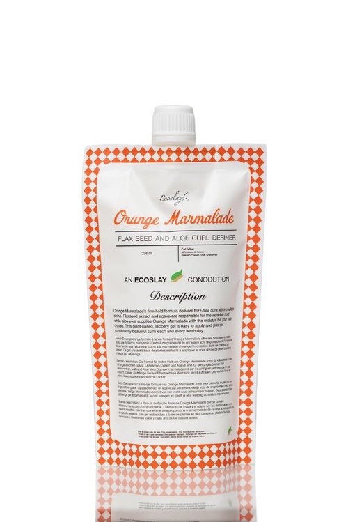 Ecoslay Orange Marmalade Curl Definer Gel - Long-Lasting Hold for Wavy, Curly & Kinky Hair - 8 Oz