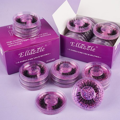 Faux Mink Lashes Thick Crossed Eyelashes 3D/5D False Eyelashes 20 Pairs Fluffy Natural Look 4 Syles(G03)