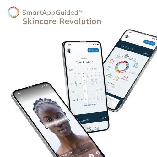 GESKE SmartAppGuided™ Sonic Facial Brush 5 in 1 | Vibrating Electric Facial Cleansing Brush | Soft Silicone Brush | Professional Facial Cleanser | Skin Cleanser & Exfoliator | Face Massager