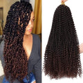 Dorsanee Ombre Chocolate Brown Passion Twist Hair 22 Inch 7 Packs Water Wave Crochet Hair Long Bohemian Curly Braiding Hair for Butterfly Locs, Faux Locs, Boho Style Spring Twist Crochet Braids (T33#)