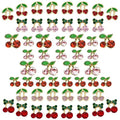 qiipii 52Pcs 4 Styles 3D Cherry Nail Charms Red Pink Cherries Nail Art Rhinestones Shiny Gems Studs Cute Fruit Diamonds Crystals Luxury Jewelry Supplies for Nails Face Makeup Women DIY Crafts Phones