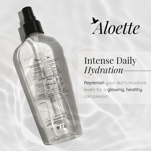 Aloette Nutri-Hydrating Mist After Sun Spray - Aloe Vera Facial & Body Mist with Silk Amino Acids & Vitamins - 8oz for Glowing Skin