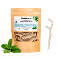 FAMILIFE Eco-Friendly Floss Picks (100Pcs) - Plant Based Dental Floss Picks with Strong Toughness, Natural Tooth Picks Flossers for Adults Daily Oral Cleaning & Gentle Gum Care, Mint Flavor