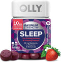 OLLY Max Strength Sleep Gummies - 10mg Melatonin, L-Theanine & Chamomile, Sugar-Free | 50 Count