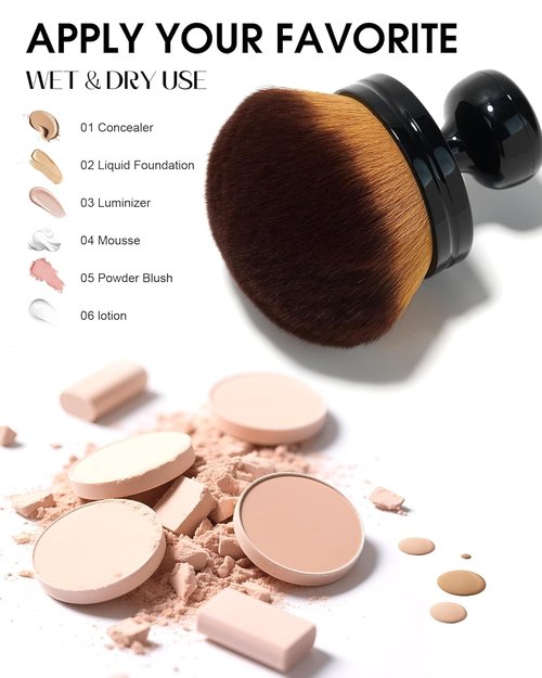 Skiennix Extra Large Kabuki Makeup Brush - Perfect for Self Tanner, Foundation & Lotion Application | Versatile Blending Tool