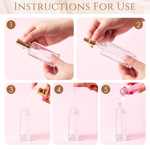 Domensi 30 Pcs 10/20/30 ml Perfume Travel Refillable Bottles Glass Spray Bottle Perfume Atomizer for Cologne Dispenser Leak-proof Fragrance Bottles Atomizer Pump Bottle Kit (Gold)