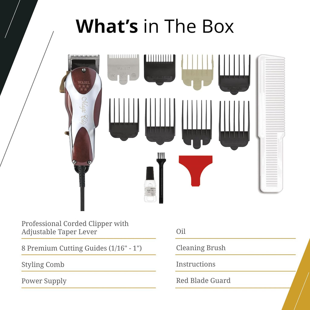 Wahl Professional 5 Star Series Magic Clip - Precision Fade Clipper with Adjustable Blades, Chrome Finish