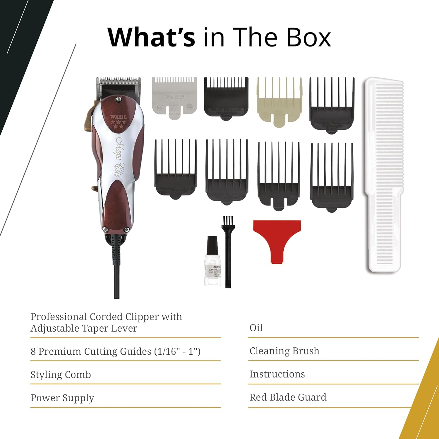 Wahl Professional 5 Star Series Magic Clip - Precision Fade Clipper with Adjustable Blades, Chrome Finish