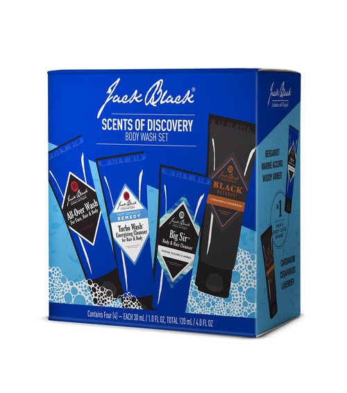 Jack Black - Variety Kit Body & Hair Cleanser Collection Set for Men - Mens Body Wash Travel Size (4-Pack)