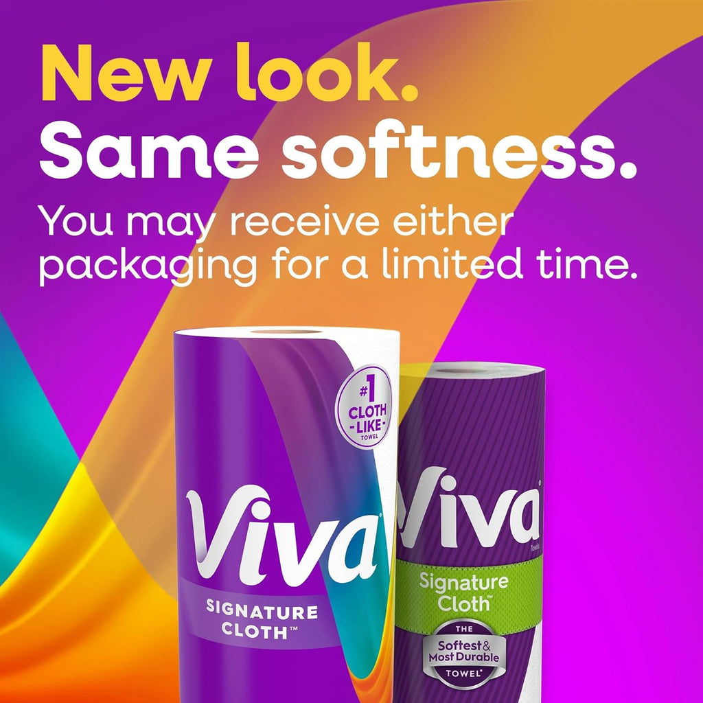 Viva Signature Cloth Paper Towels - Choose-A-Sheet Size, 3 Double Rolls, 86 Sheets Each