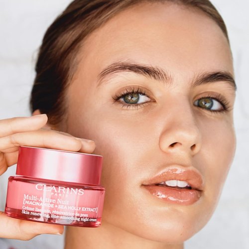 Clarins Multi-Active Night Moisturizer with Niacinamide - Smooth Fine Lines & Boost Glow
