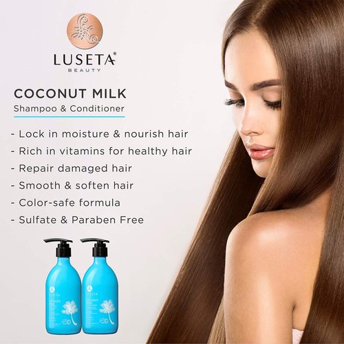 Luseta Coconut Milk Conditioner - Nourishing & Moisturizing Formula | Sulfate & Paraben Free, 16.9oz