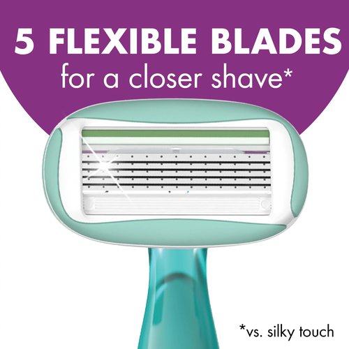 BIC Soleil 5 Sensitive Women's Disposable 5 Blade Razors, 360 Degree Moisture Strips and Pivoting Head, 5-Pack