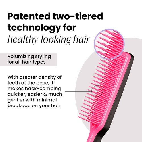 Tangle Teezer Ultimate Volumizer Brush - Adds Texture & Volume for All Hair Types | Pink Embrace