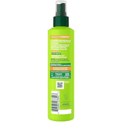 Garnier Fructis Sleek & Shine 10-in-1 Treatment - Plant Keratin for Frizzy Hair, 8.1 Fl Oz