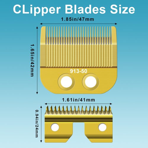 913-50 Adjustable Medium Blade Replacement Trimmer Blade Compatible with oster Finisher Trimmer Model 59 and T-Finisher Trimmer Blades，Golden