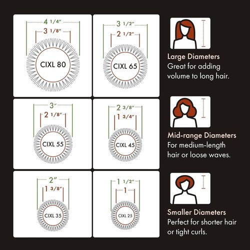 Olivia Garden Ceramic + Ion Speed XL - Extra-Long Round Thermal Hair Brush for Professional Blowouts