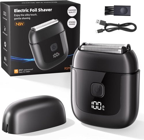Skiennix Electric Foil Shaver - Mini Razor with 3 Floating Blades, IPX7 Waterproof, USB-C Rechargeable, Perfect for Travel & Home Grooming