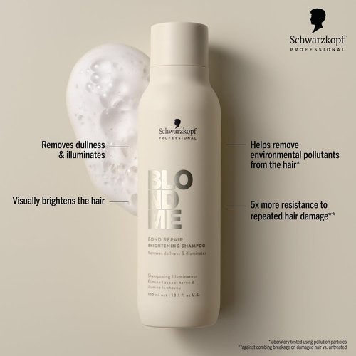 BlondMe Bond Repair Brightening Shampoo - Removes Build-Up & Impurities | Repairs & Hydrates Blonde Hair