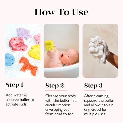 Spongelle Essentials Kids Butterfly Buffer | Ages 3+ | Bath & Shower Loofah for Kids | Cleanse, Exfoliate, and Nourish in one Easy Step | Cruelty-Free, Vegan, Dermatologist-Tested, Made in USA