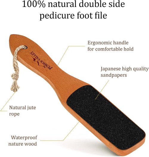 Skiennix Foot File - Double-Sided Pumice Stone Callus Remover for Dry Skin & Cracked Heels