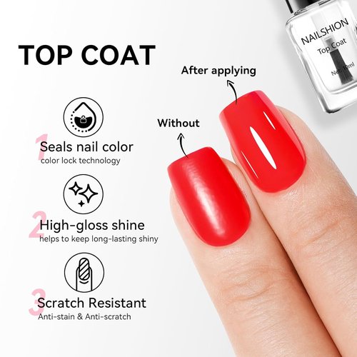 **Regine Switzerland Clear Nail Polish Set - Vegan Base & Top Coat for Long-Lasting Shine | 2 Pcs**