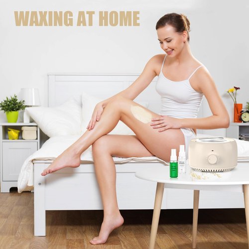 TIKESI Waxing Kit - Wax Warmer for Hair Removal, Hard Wax Kit with 14oz 5 Bags Hard Wax Beans for Full Body, Legs, Face, Eyebrows, Bikini, Brazilian Waxing Kit for Women Men