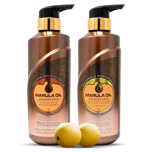 **Skiennix Marula Oil Shampoo & Conditioner Set - Color Safe, Ultra Moisturizing, Sulfate-Free | 16 oz Pump Bottles**