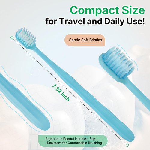 Fresings 30-Pack Premium Bulk Disposable Toothbrushes, Individually Wrapped, Soft Bristles, Peanut Grip Handle for Travel, Guest Bathroom, Hotel & Emergency Kits, Family, Kids & Adults, Single Use