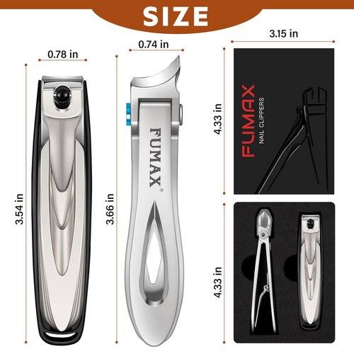 Toenail Clippers for Thick Toenails for Seniors, Ingrown Slant Toe Nail Clippers with Long Handle & Wide Opening, Large Heavy Duty Nail Clippers for Men with Catcher Nail Cutter Gifts for Men Women