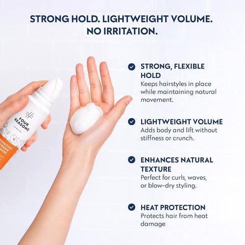 No Nothing Strong Mousse - Fragrance-Free Volumizing Mousse for Fine Curly Hair | 6.8 oz, Hypoallergenic & Lightweight