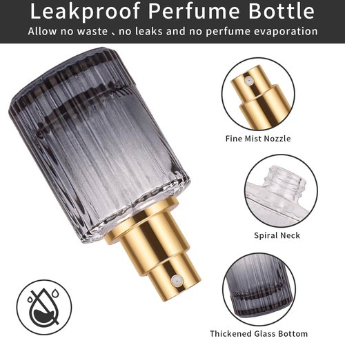HXRYAGi Travel Vintage Perfume Bottle Empty, 2pcs 30ML High-quanlity Portable Perfume Atomizer with Funnel and Dropper, Fine Mist Leak-Proof Spray Atomizer Ideal for Perfume, Toner and Skin Care