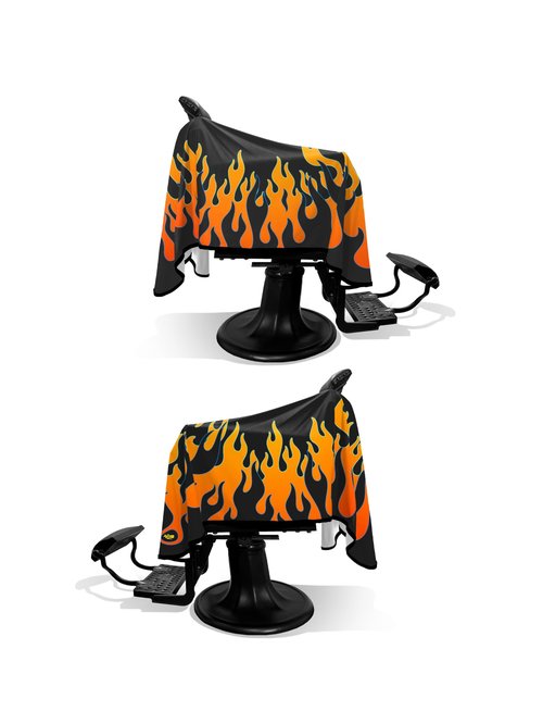 Illuzien Vintage Flames PRO Barber Cape, Hair Cut Cape, Water-Resistant Barber Accessories, Professional