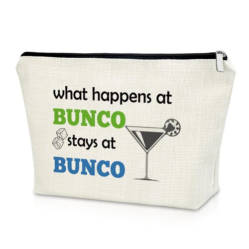 Sazuwu Bunco Gifts for Women Makeup Bag Bingo Players Gifts Bunco Game Gifts Cosmetic Bag Gifts for Bunco Lovers Bunco Birthday Party Supplies Bingo Lovers Gift Ideas Bunco Traveling Gift