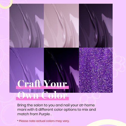 Beetles Purple Gel Polish - Grape Vine 6 Colors Purple Lavender Dark Lilac Glitter Pink Nail Polish Soak Off Uv LED Gel Nail Kit Salon Diy Nail Art Manicure Home Valentines Spring Gifts for Women