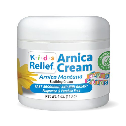 Kids Relief Arnica Cream, Natural, Soothing, Non Greasy, Hypo-Allergenic and Unscented Cream for Children's Sensitive Skin, 4 oz (Pack of 1)
