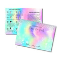 Lashicorn Handmade Press On Nails Display Card | 5x7” 30 pk w/Application Aftercare Instructions - Inserts Add To A Holographic Bags & Can Use With Double Sided Tape