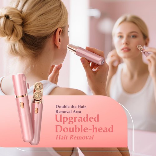 Epilator,2 in 1Epilator for Women Rechargeable,Womens Electric Shaver with LED Light,Hair Removal for Women Legs/Face/Bikini/Arms,Smooth Epilator Trimmer Travel Kit Set,Hair Removal Area Upgrade