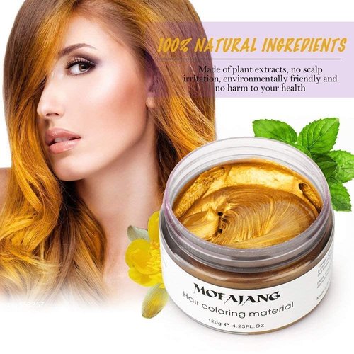 Gold Hair Color Wax - Washable Instant Hair Dye Cream for DIY Hairstyles | Perfect for Halloween Parties